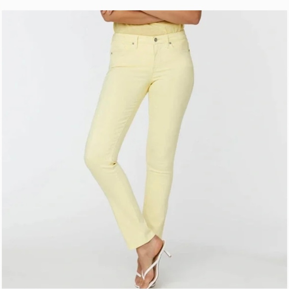 NWOT NYDJ Buttercup Yellow Alina Skinny Ankle Jeans Sz. 10